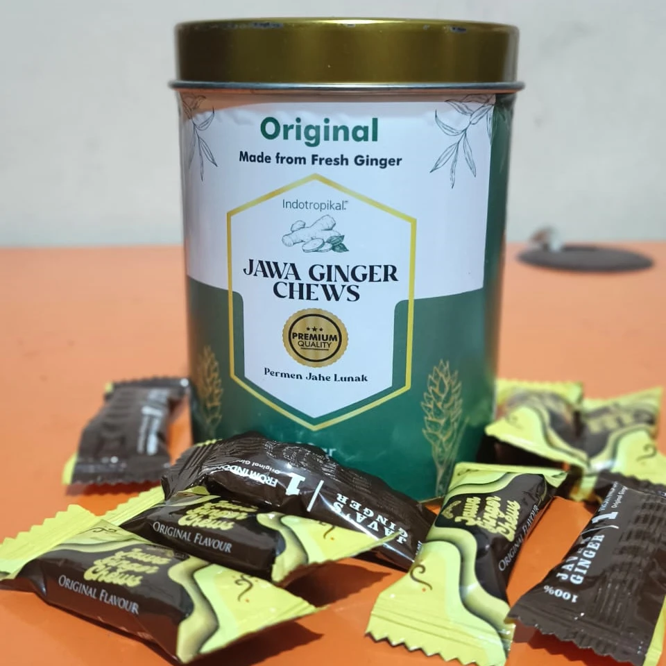 Jawa Ginger Chews Original – Indonesian Ginger Candy Tin and Wrappers